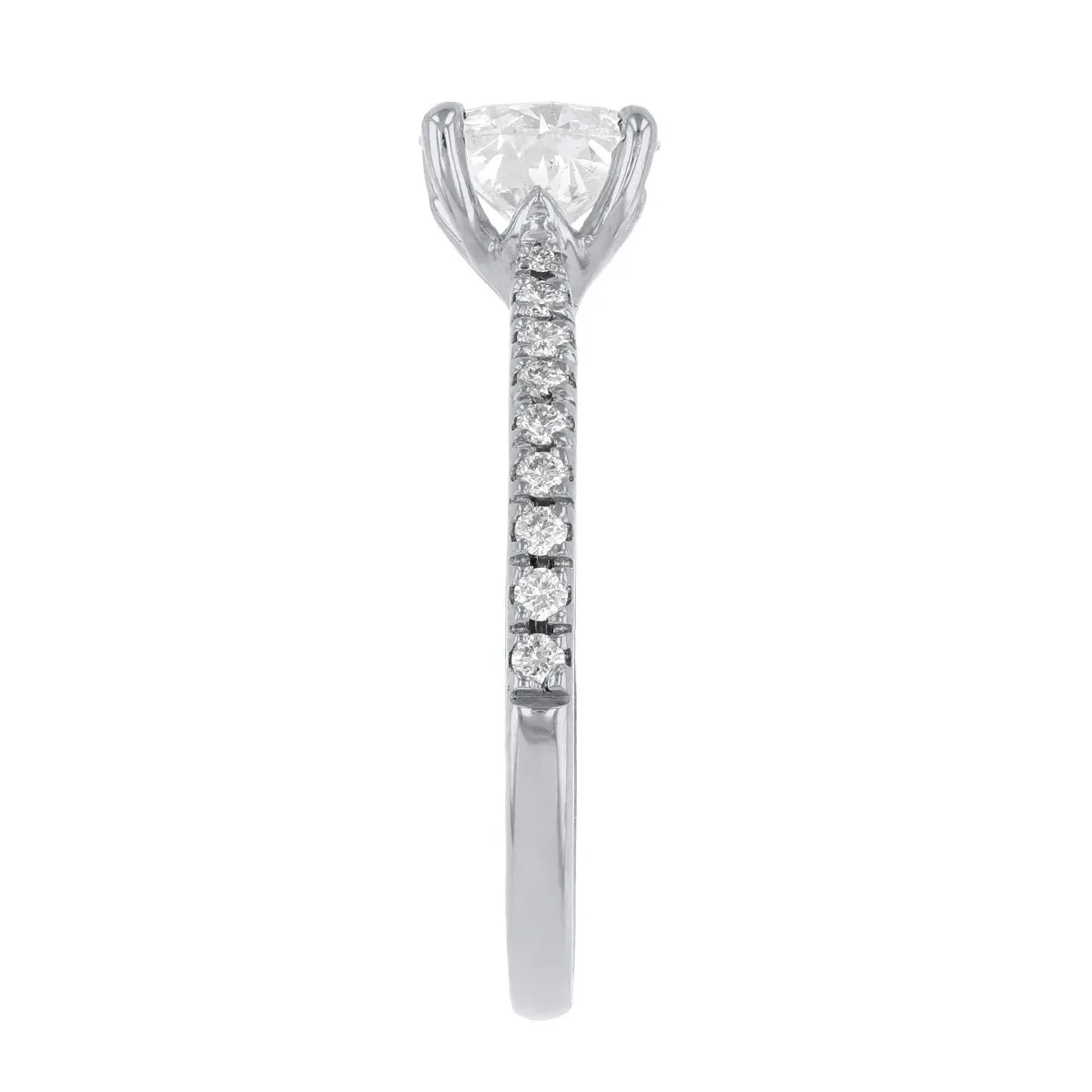 0-35ct Poppy Shoulder Set Round Brilliant Cut Diamond Solitaire Engagement Ring | Platinum