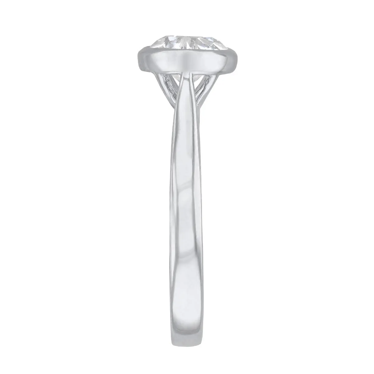 0.25ct Cleo Bezel Set Round Brilliant Cut Diamond Solitaire Engagement Ring | Platinum
