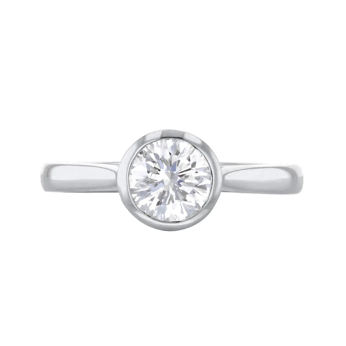 0.25ct Cleo Bezel Set Round Brilliant Cut Diamond Solitaire Engagement Ring | Platinum