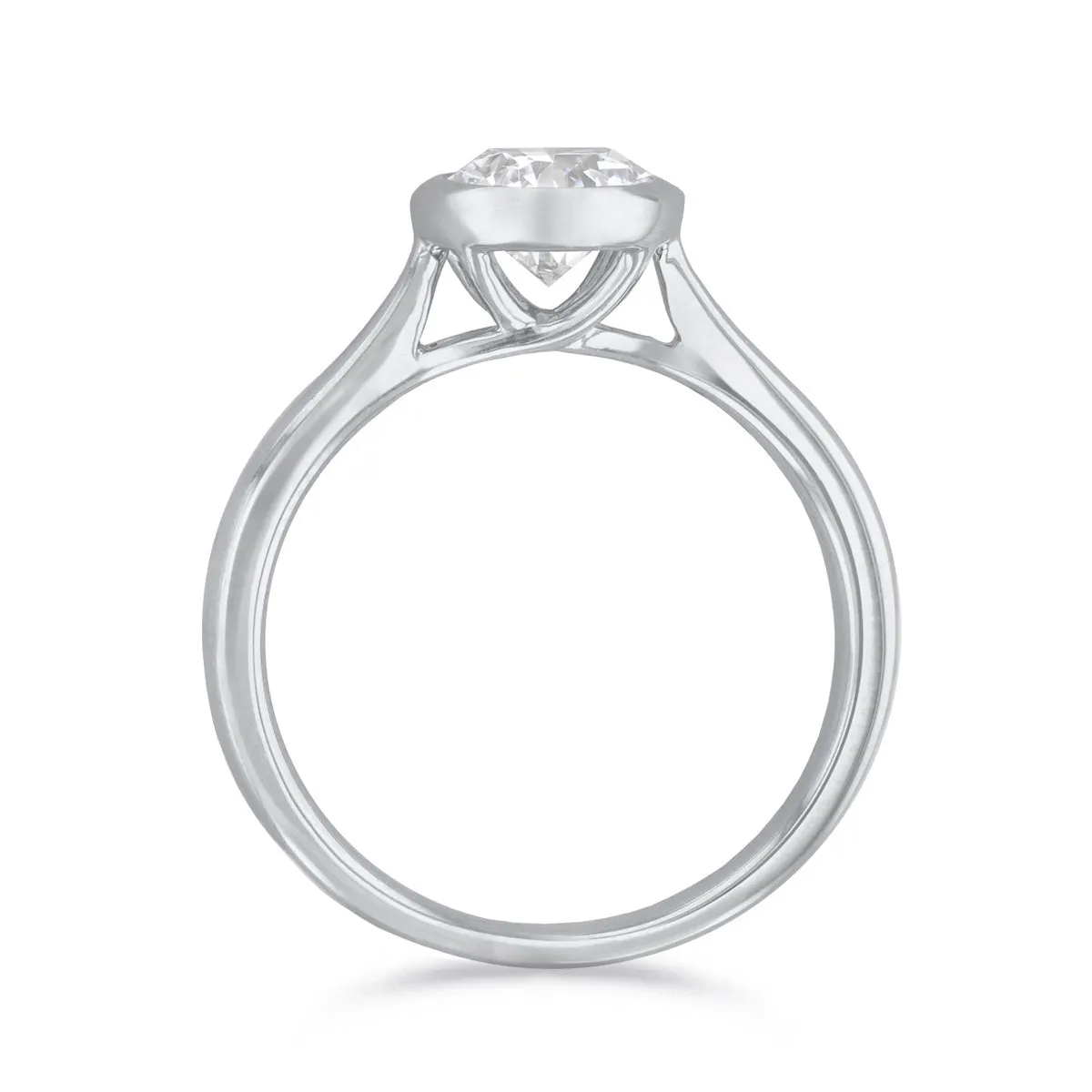 0.25ct Cleo Bezel Set Round Brilliant Cut Diamond Solitaire Engagement Ring | Platinum