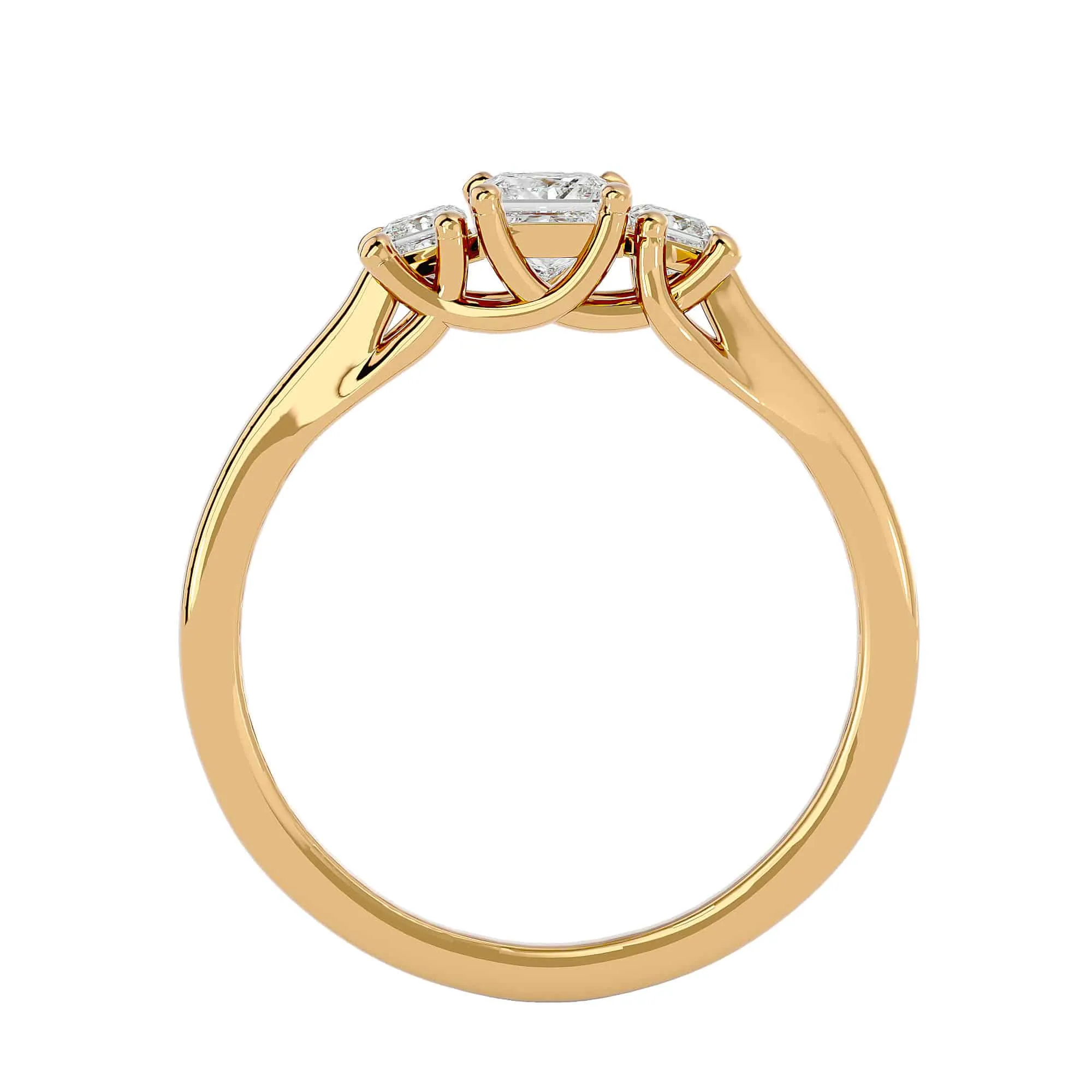 0.59ct Princess Cut Trilogy Engagement Ring