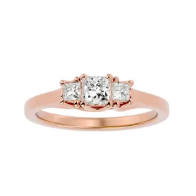 0.59ct Princess Cut Trilogy Engagement Ring