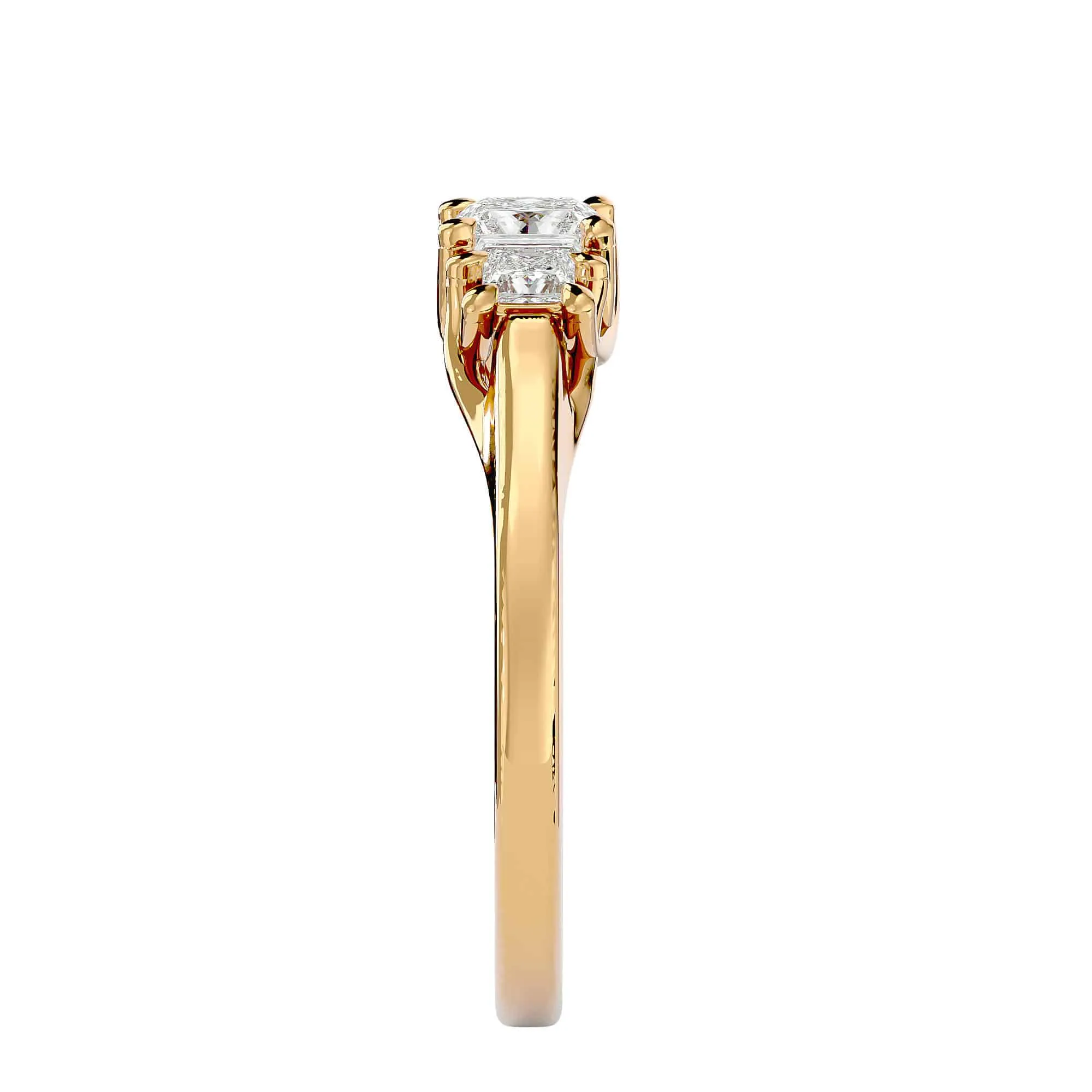 0.59ct Princess Cut Trilogy Engagement Ring