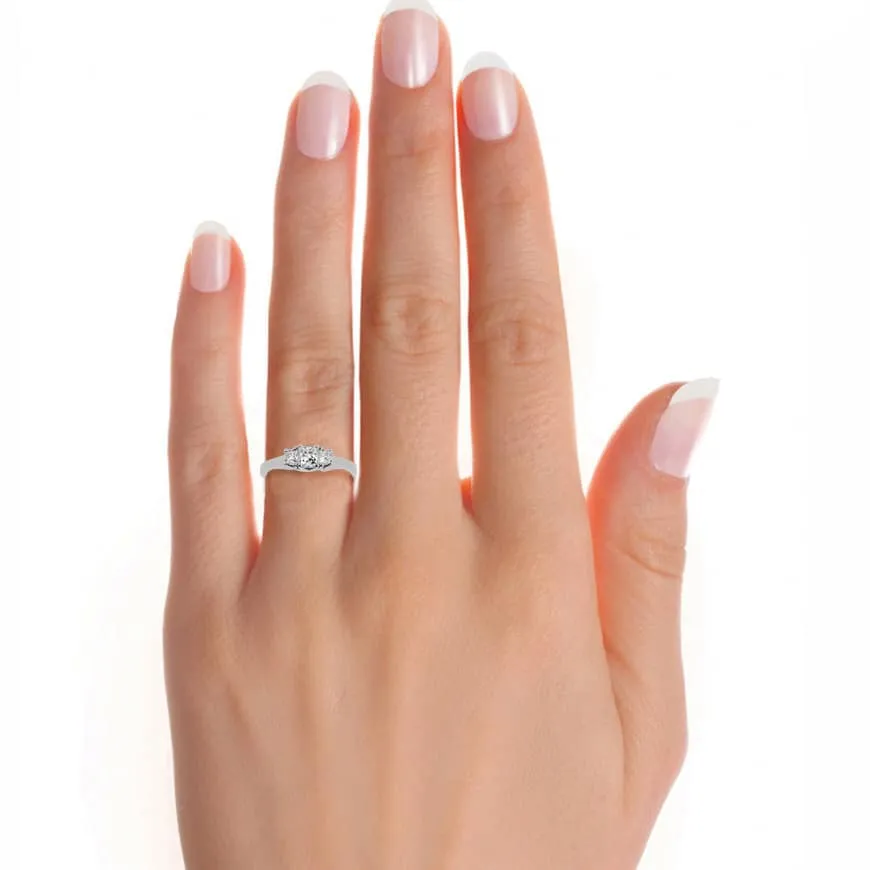 0.59ct Princess Cut Trilogy Engagement Ring