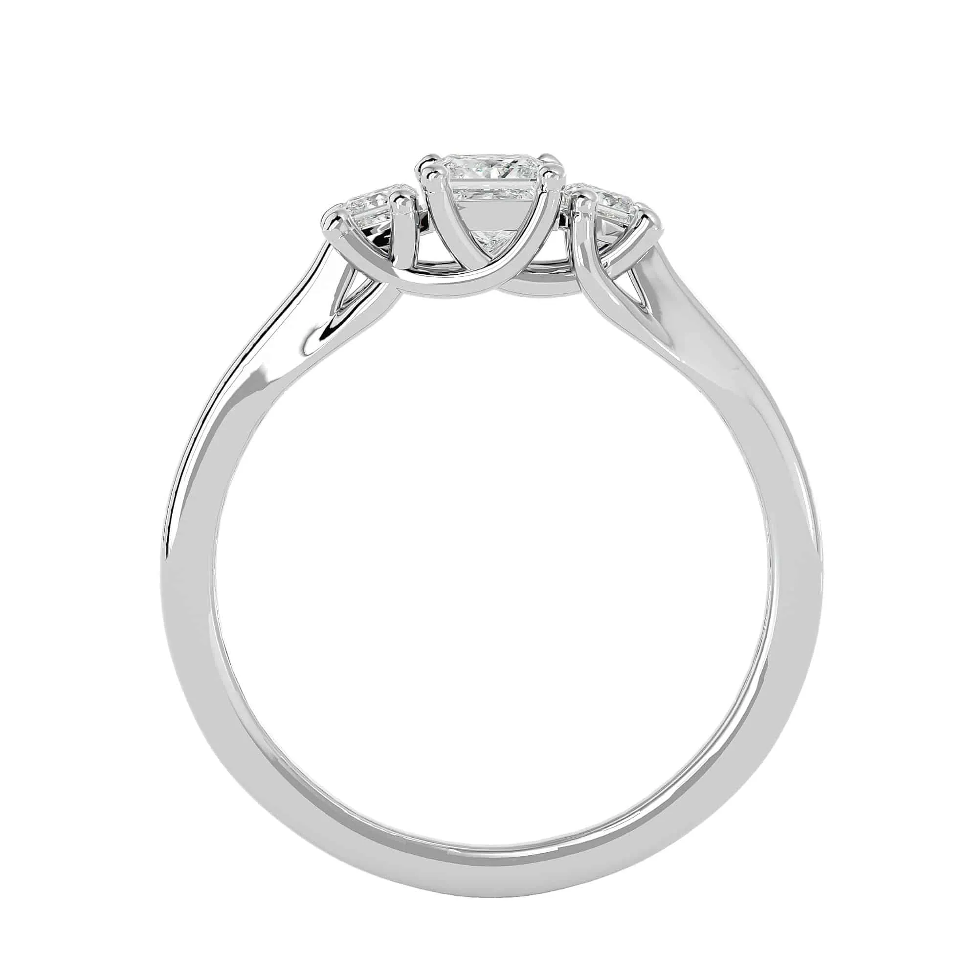 0.59ct Princess Cut Trilogy Engagement Ring