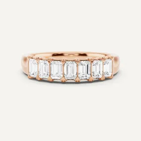 1 ctw Emerald Diamond Seven Stone Anniversary Band