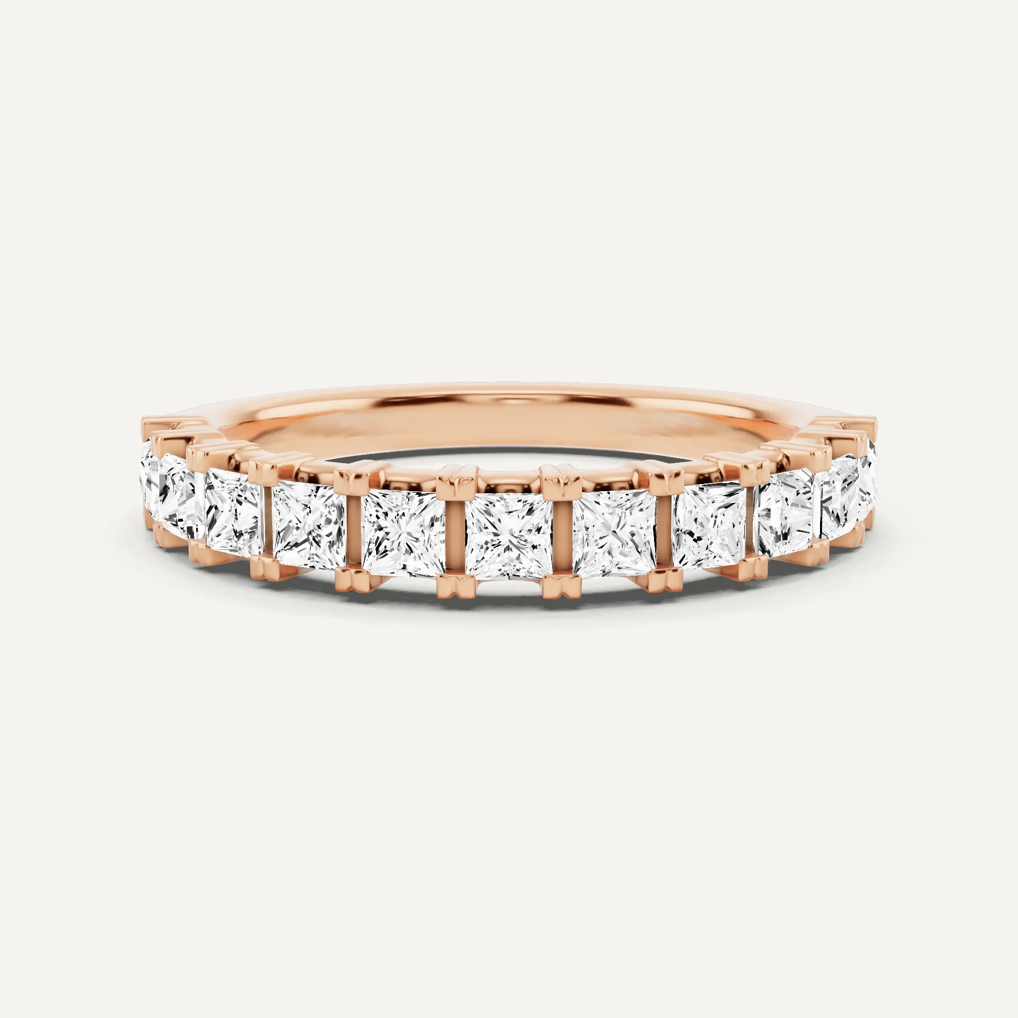 1 ctw Princess Diamond Prong Set Wedding Band