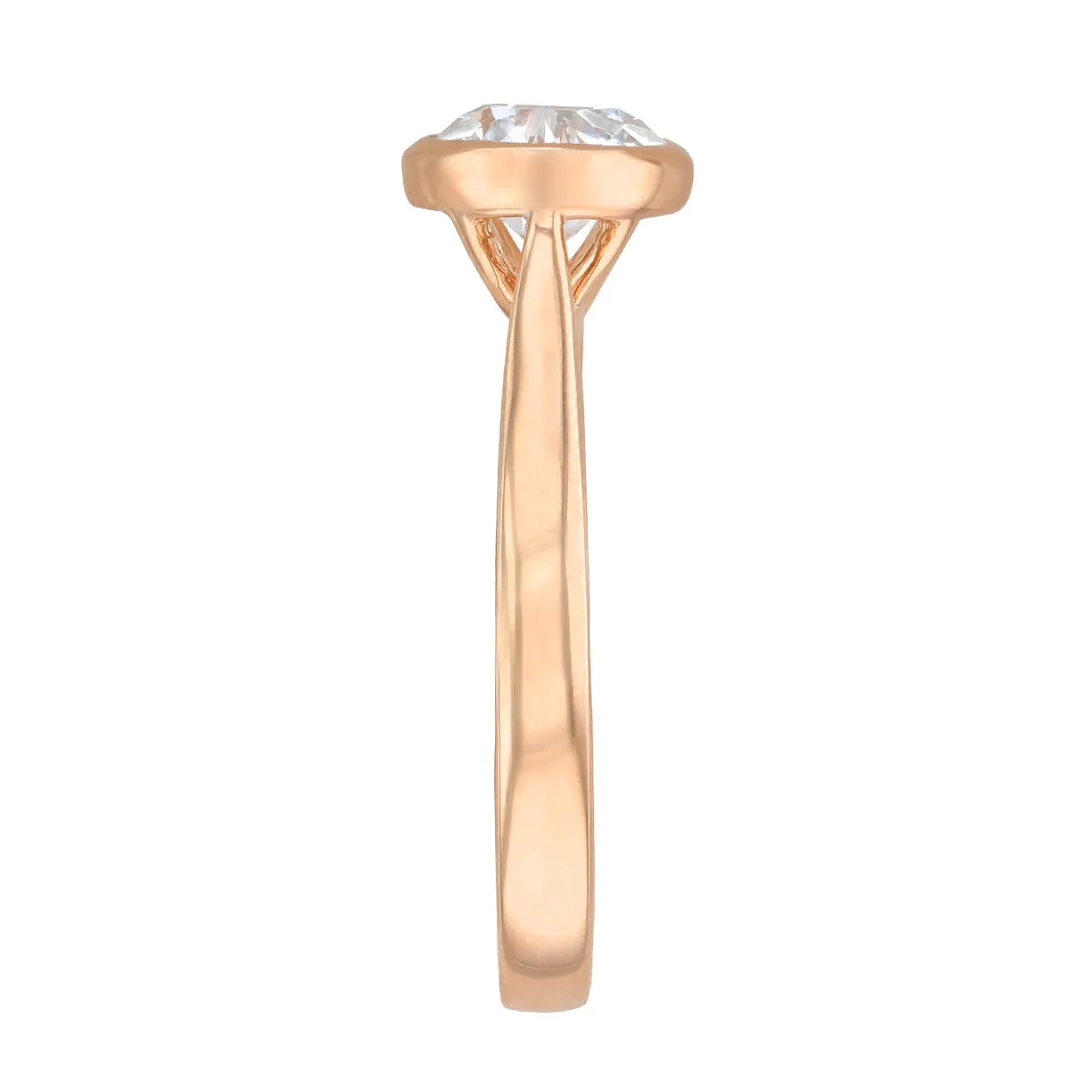 1.00ct Cleo Bezel Set Round Brilliant Cut Diamond Solitaire Engagement Ring | 18ct Rose Gold