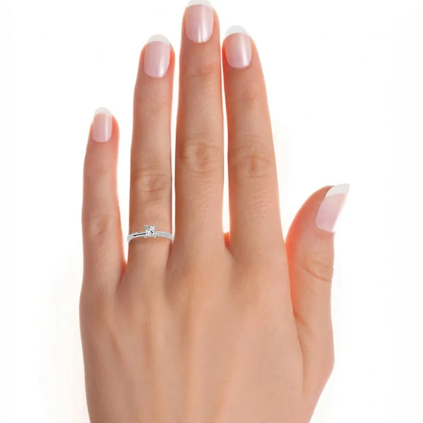 1.00ct Princess Cut Simple Engagement Ring