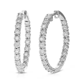 1/2 cttw Lab Grown Diamond Round Inside Out Earring in Silver