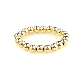 14k Gold Filled Ring 4mm Beaded Stretch to Fit