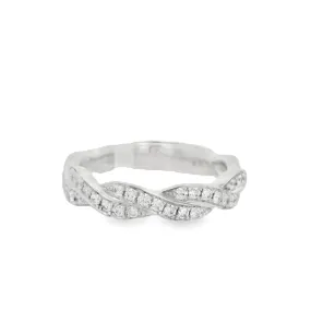 14K White Gold 0.50ct Diamond Twisted Women's Wedding Band