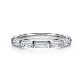 14K White Gold Baguette Diamond Band