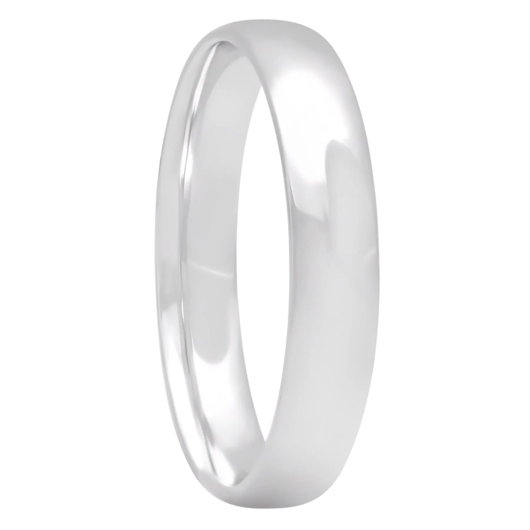 14KT White Gold High Polished Band, 4mm