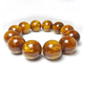 20mm Golden Black Coral Sea Willow Beaded Bracelet