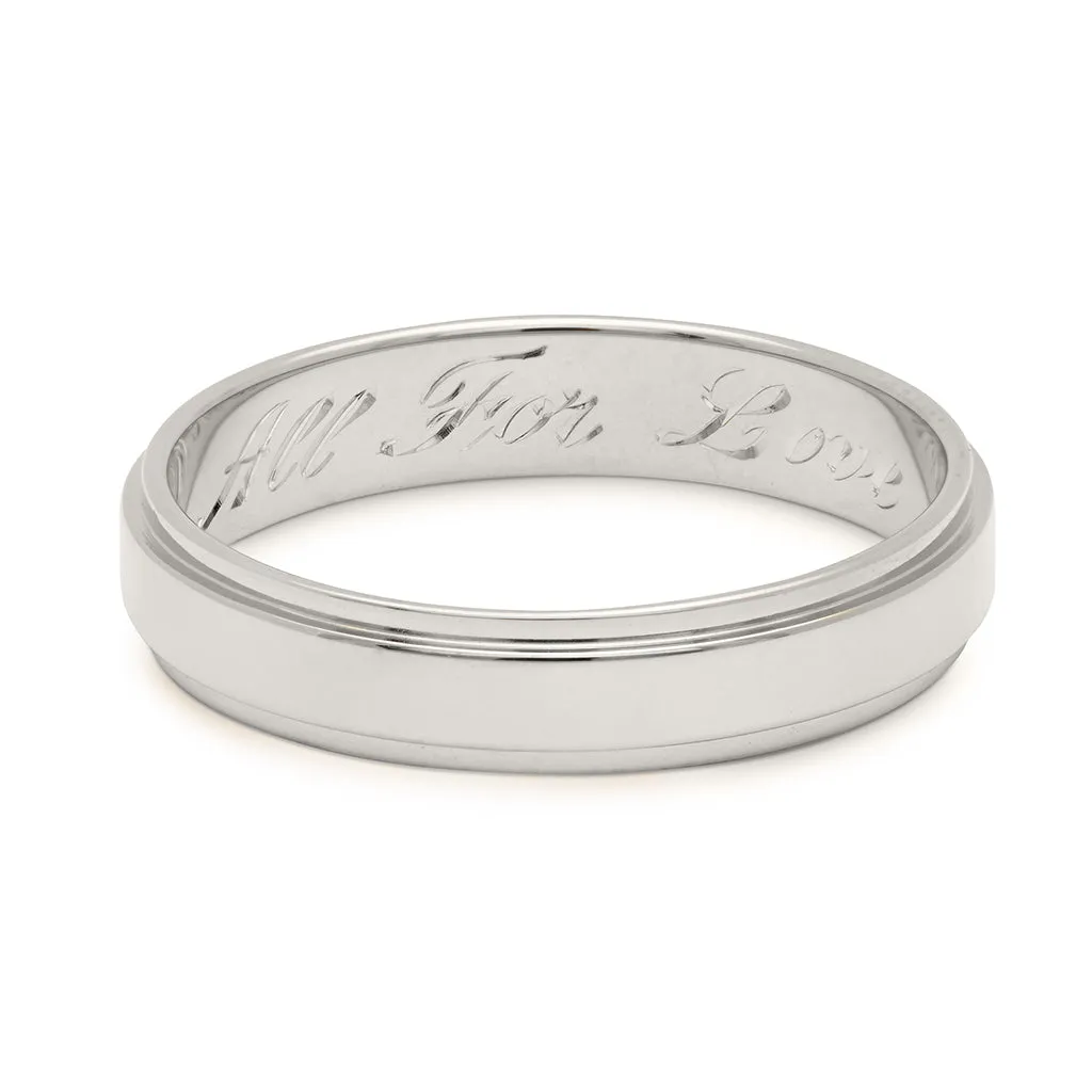 All For Love Flat Edge Band - 14k Gold, 4mm