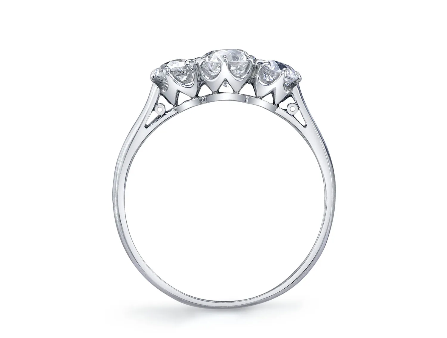 Art Deco Three-Diamond Engagement Ring (circa 1920's)