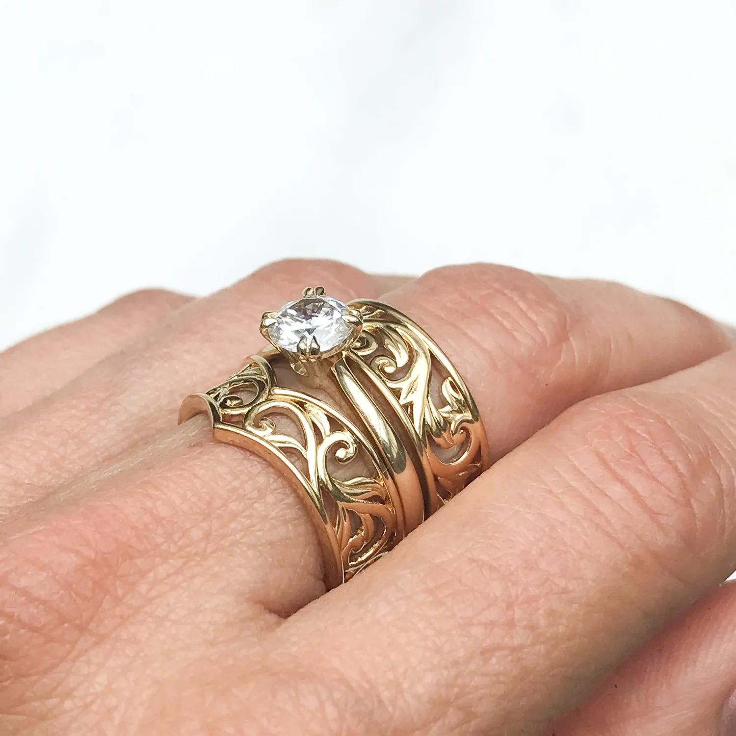 Artisan Filigree Ethical Gold Jacket Ring