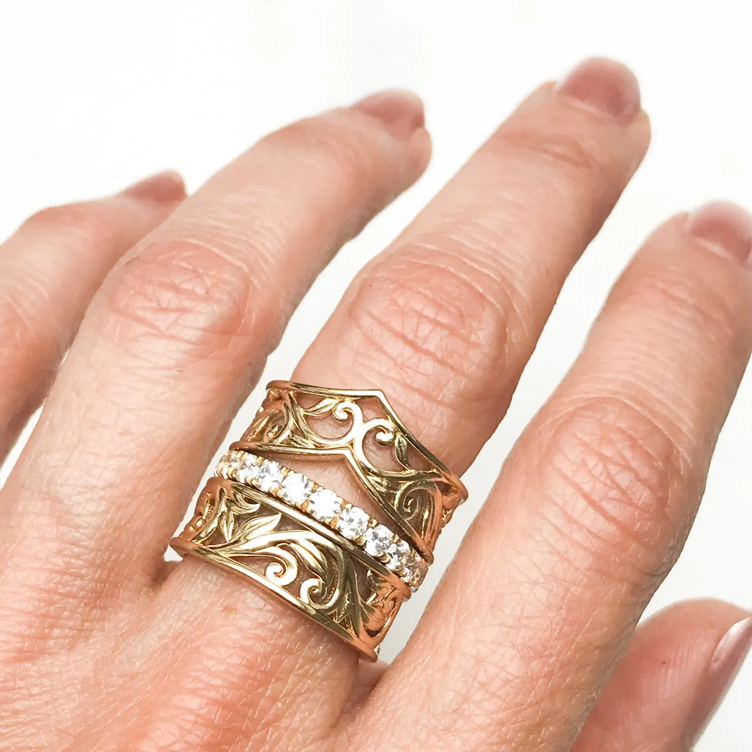 Artisan Filigree Ethical Gold Jacket Ring
