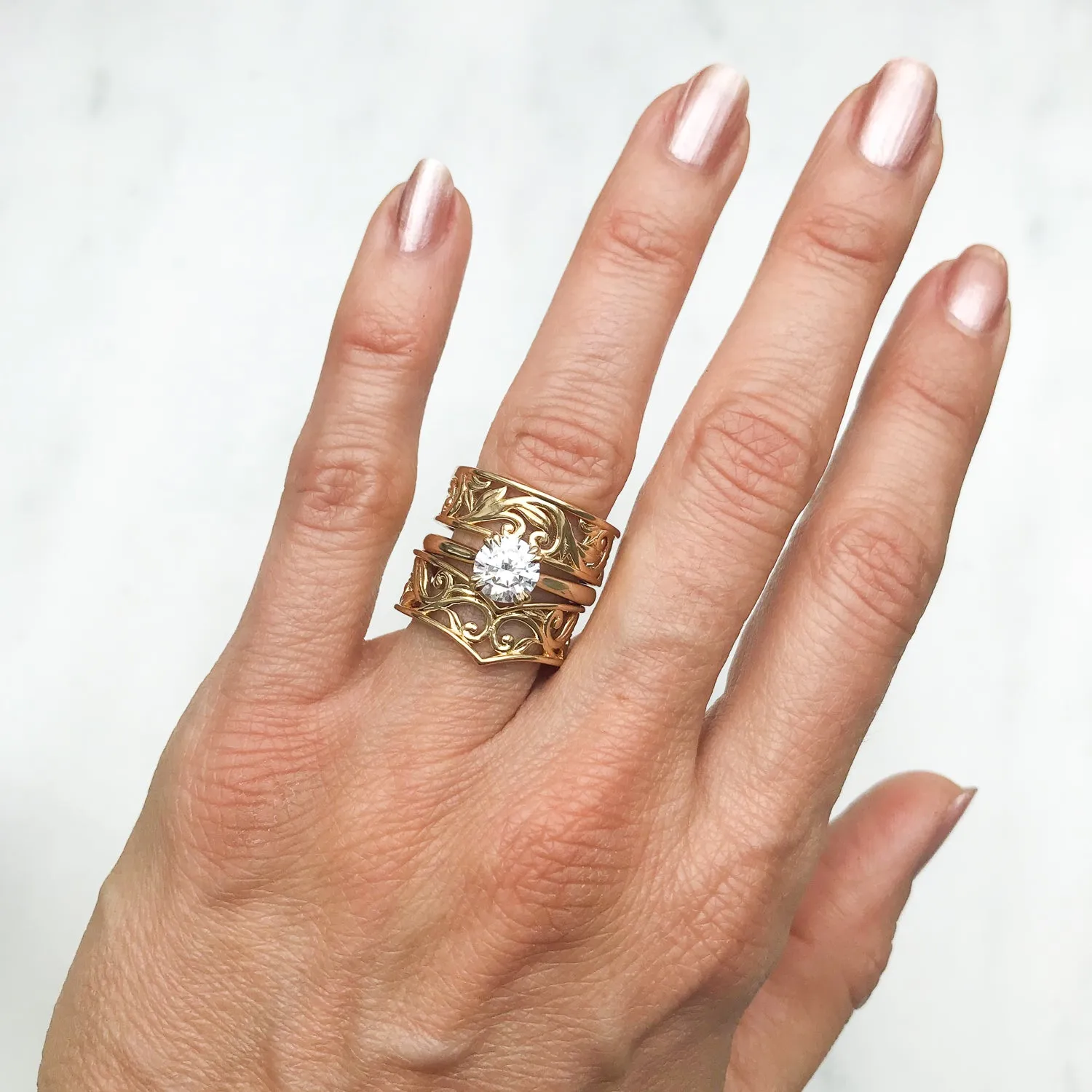 Artisan Filigree Ethical Gold Jacket Ring