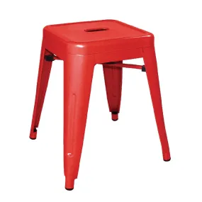 Bolero Bistro SteelÂ Low Stool Red (Pack Of 4)