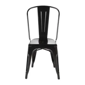 Bolero Bistro SteelÂ Side Chairs Black (Pack of 4)