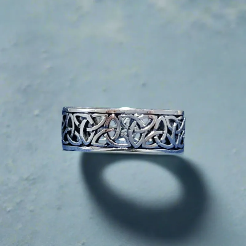 Celtic Design Ring with Open Trinity Design