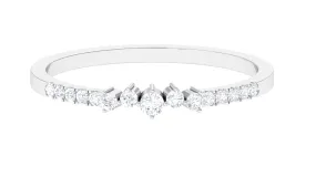 Certified Natural Diamond Half Eternity Stackable Ring
