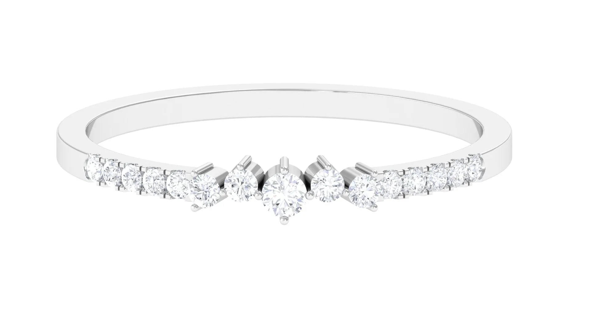 Certified Natural Diamond Half Eternity Stackable Ring