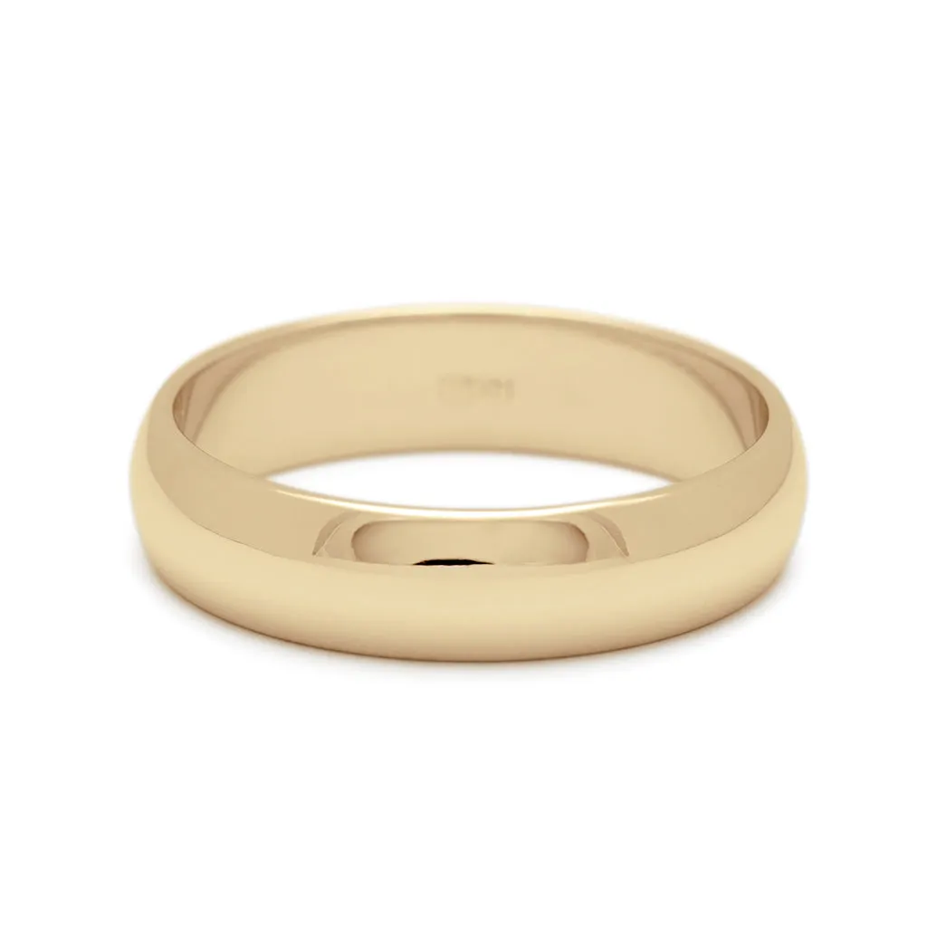 Classic Half Round Band - 14k Gold, 5mm