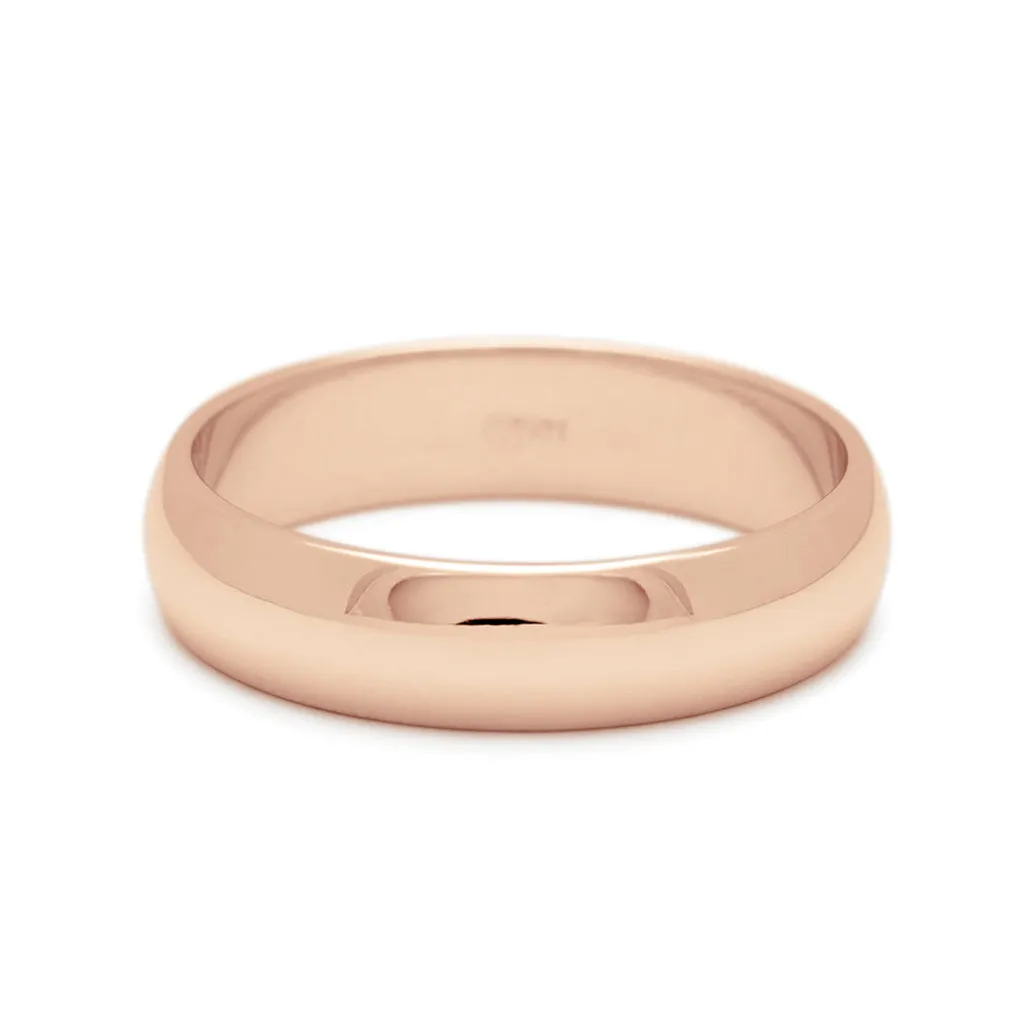 Classic Half Round Band - 14k Gold, 5mm