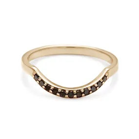 Diamond Dusted Curve Band - 14k Gold & Black Diamonds