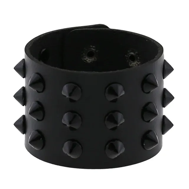 DIEZI Punk PU Leather Goth Wrap Bracelets