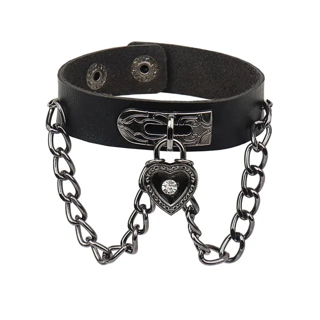 DIEZI Punk PU Leather Goth Wrap Bracelets