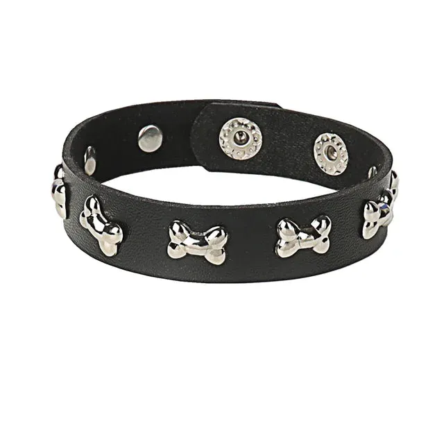 DIEZI Punk PU Leather Goth Wrap Bracelets