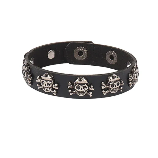 DIEZI Punk PU Leather Goth Wrap Bracelets