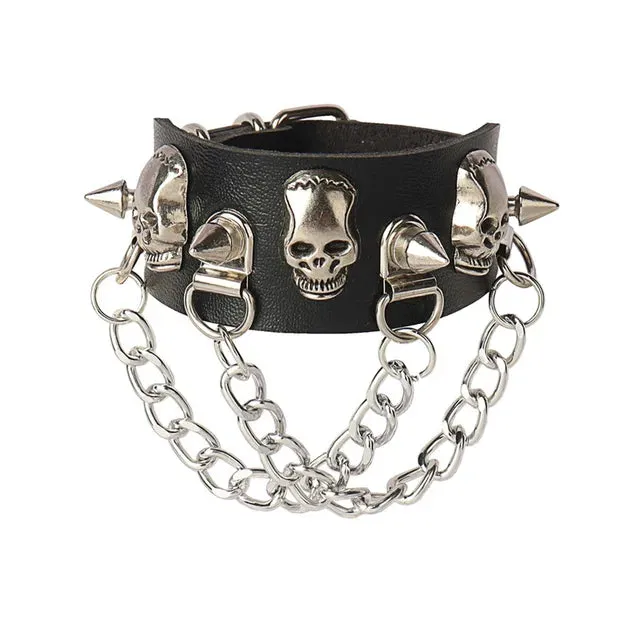 DIEZI Punk PU Leather Goth Wrap Bracelets