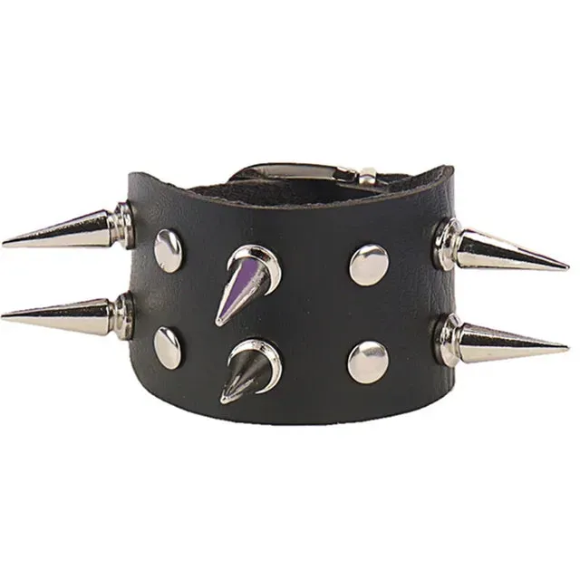 DIEZI Punk PU Leather Goth Wrap Bracelets