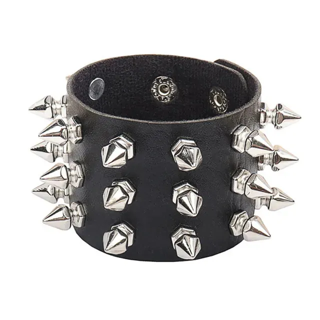 DIEZI Punk PU Leather Goth Wrap Bracelets
