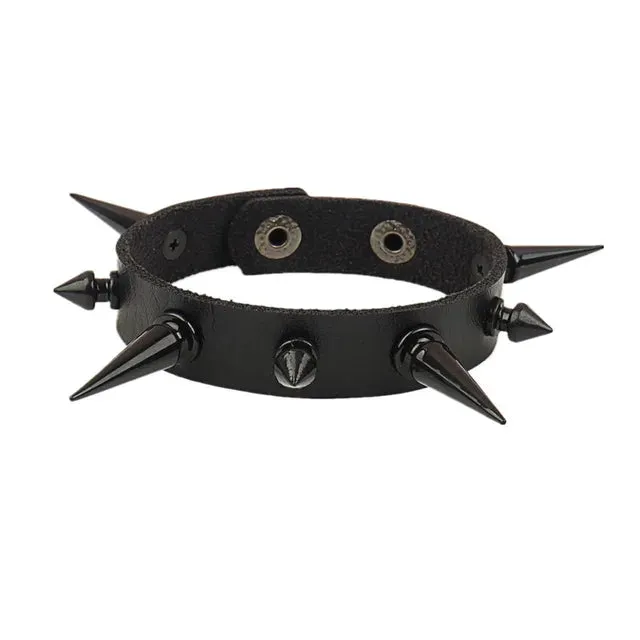DIEZI Punk PU Leather Goth Wrap Bracelets