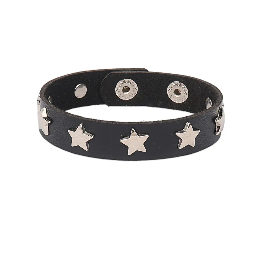 DIEZI Punk PU Leather Goth Wrap Bracelets