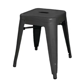 DL880 Bolero Bistro Steel Low Stool Black (Pack Of 4)