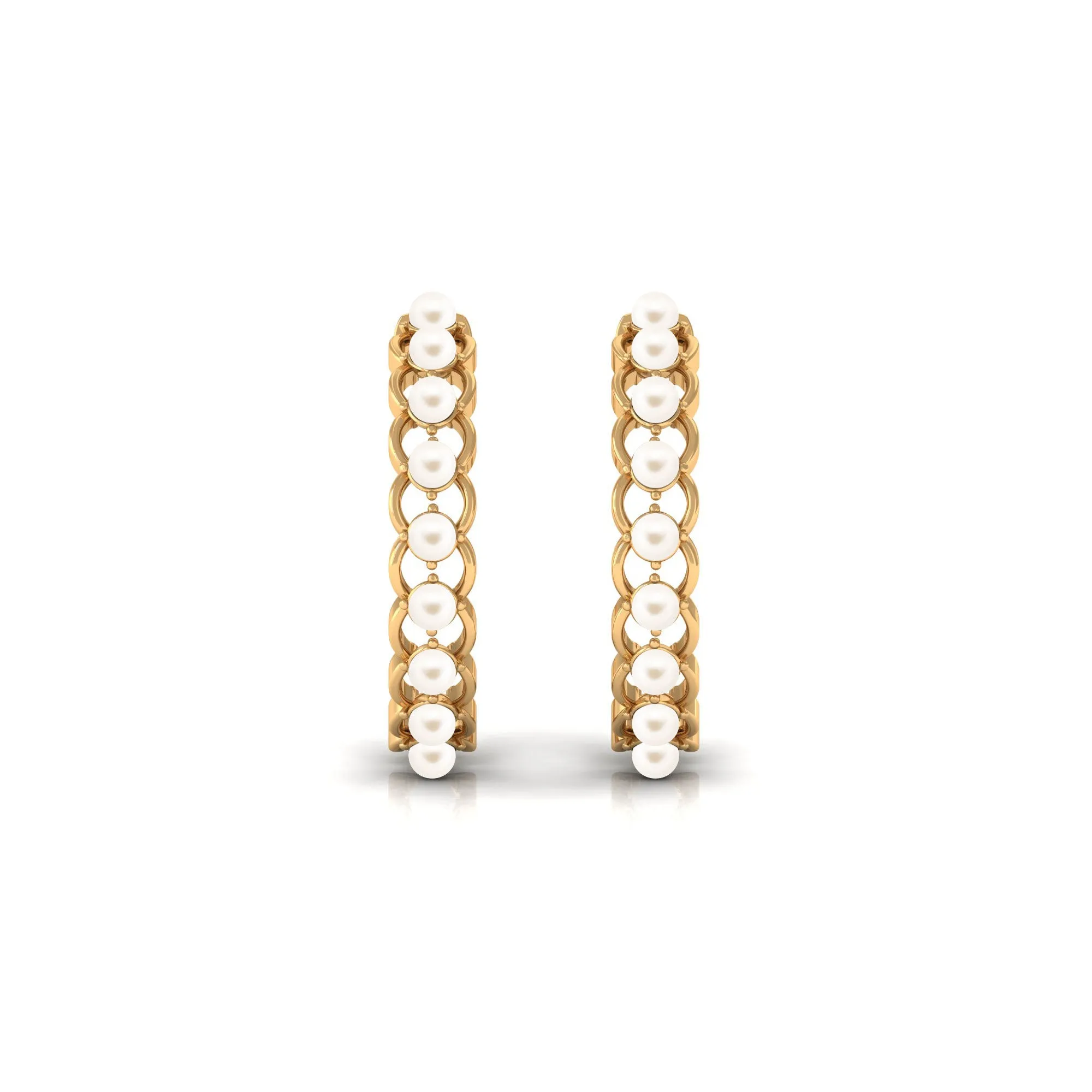Elegant Cultured Freshwater Pearl Hoop Earrings