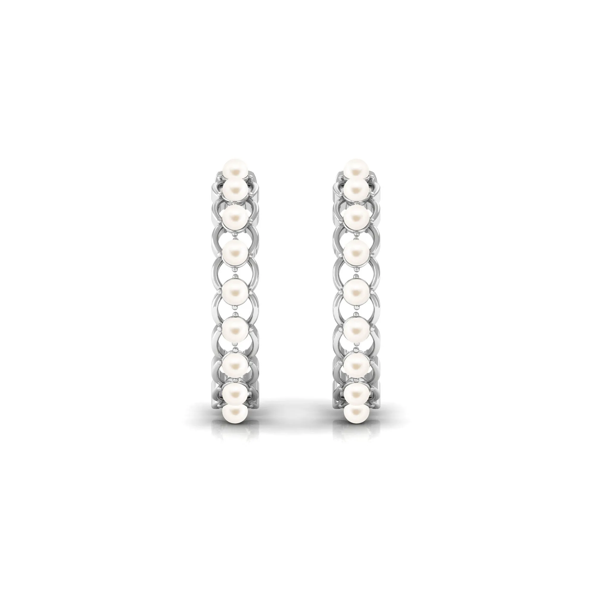 Elegant Cultured Freshwater Pearl Hoop Earrings