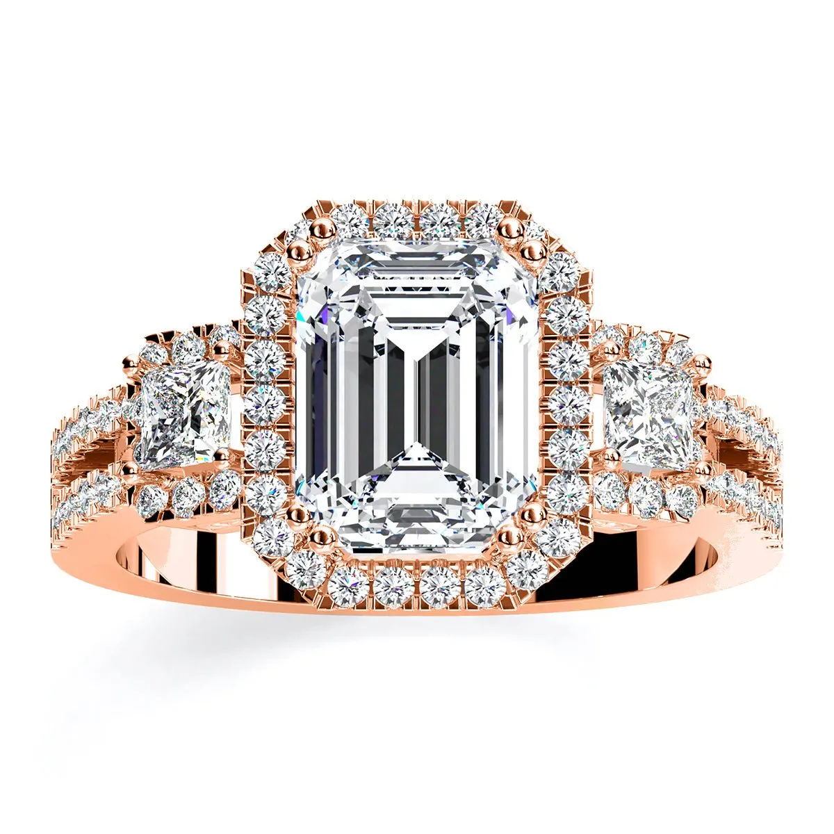 Erica - Emerald Moissanite Engagement Ring