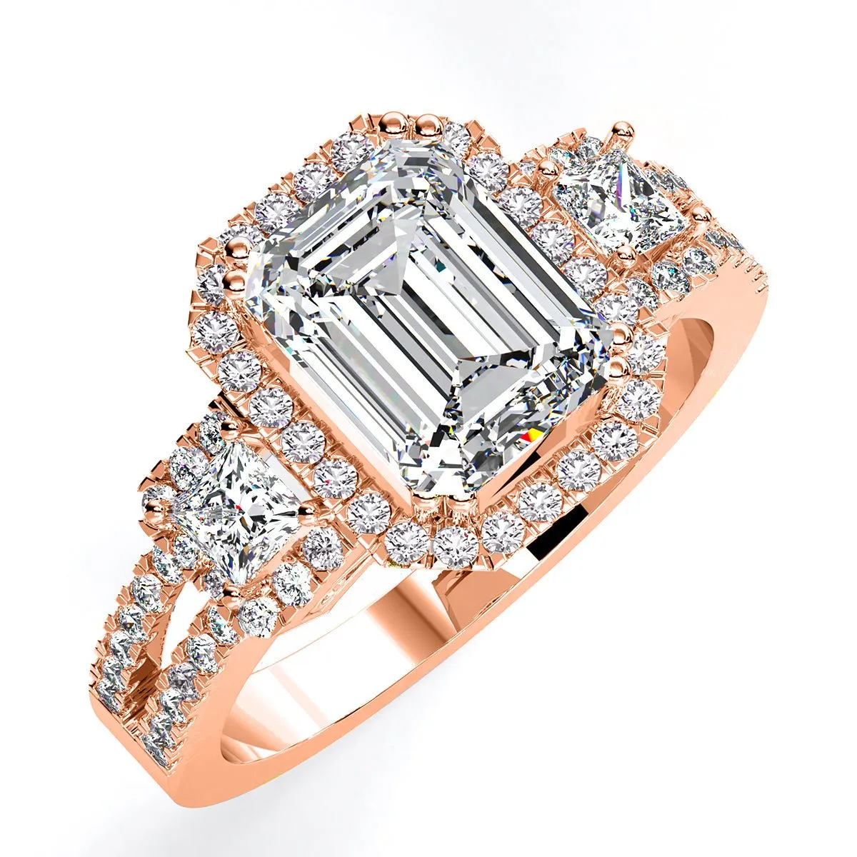 Erica - Emerald Moissanite Engagement Ring