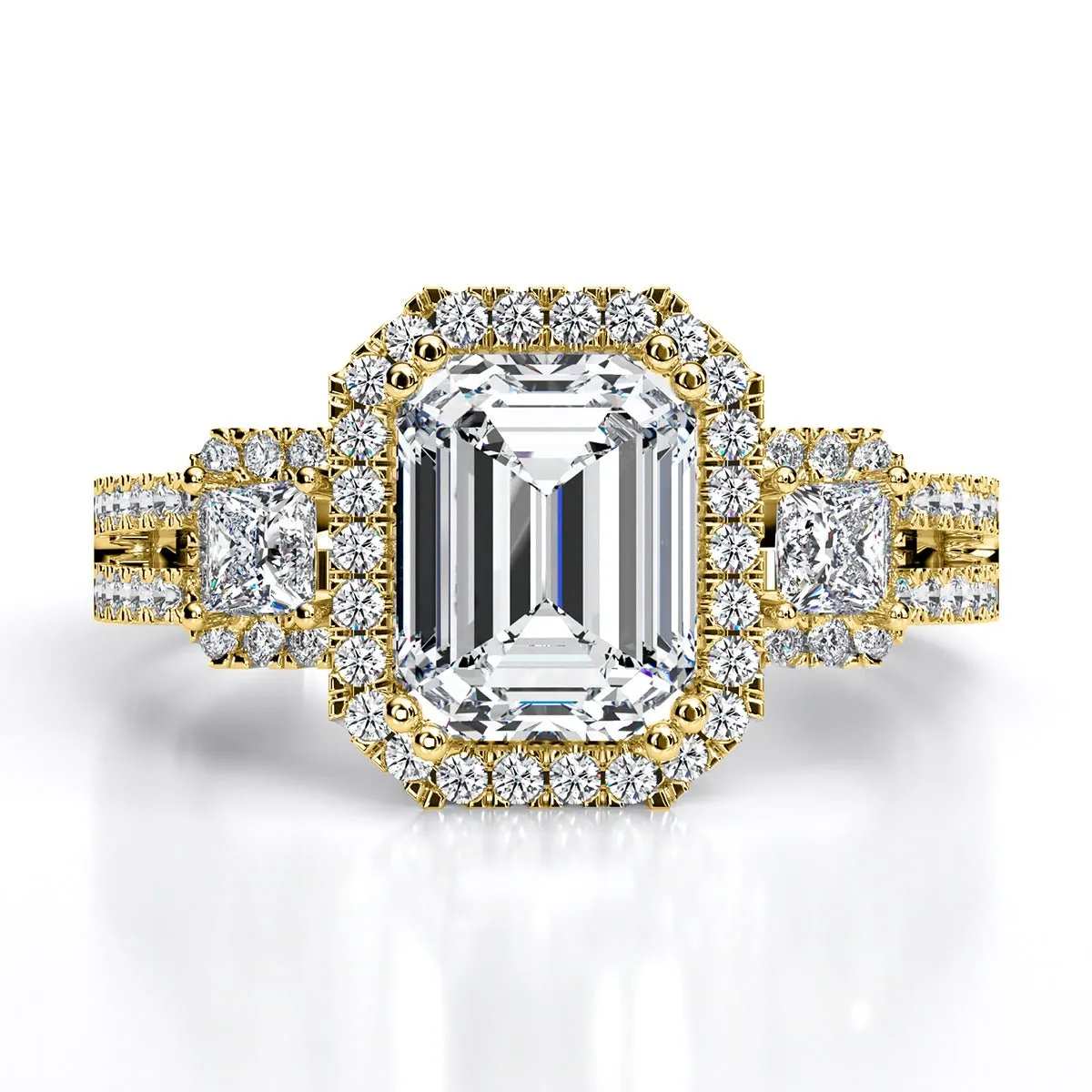Erica - Emerald Moissanite Engagement Ring