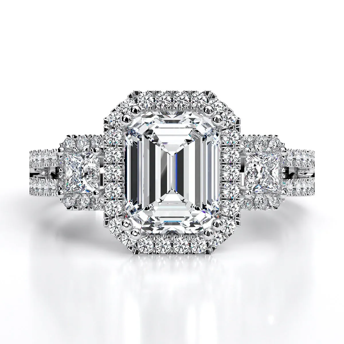 Erica - Emerald Moissanite Engagement Ring