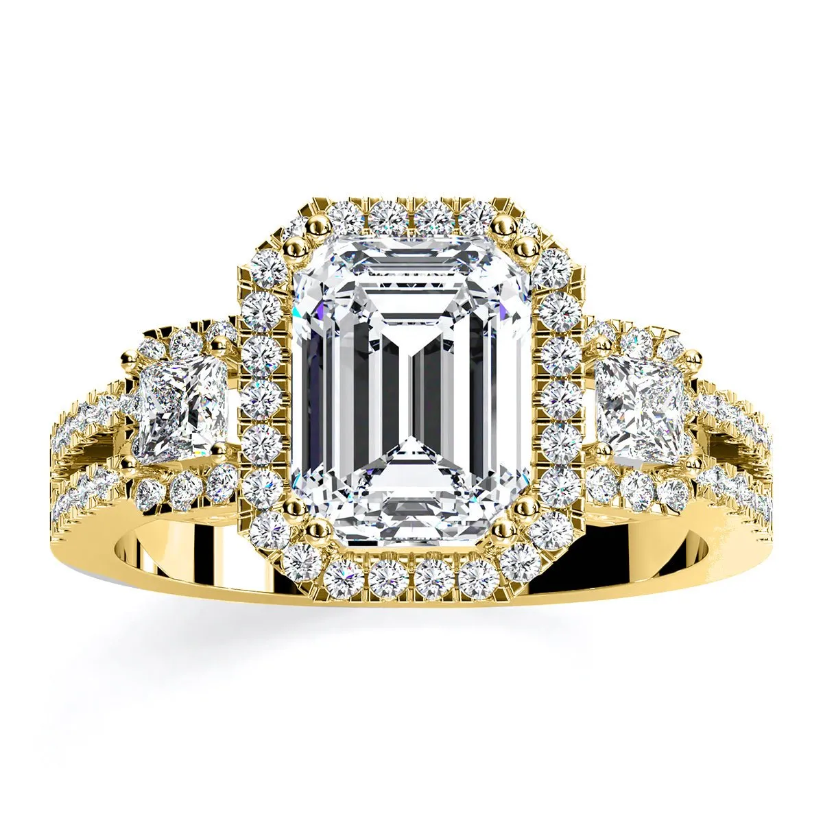 Erica - Emerald Moissanite Engagement Ring