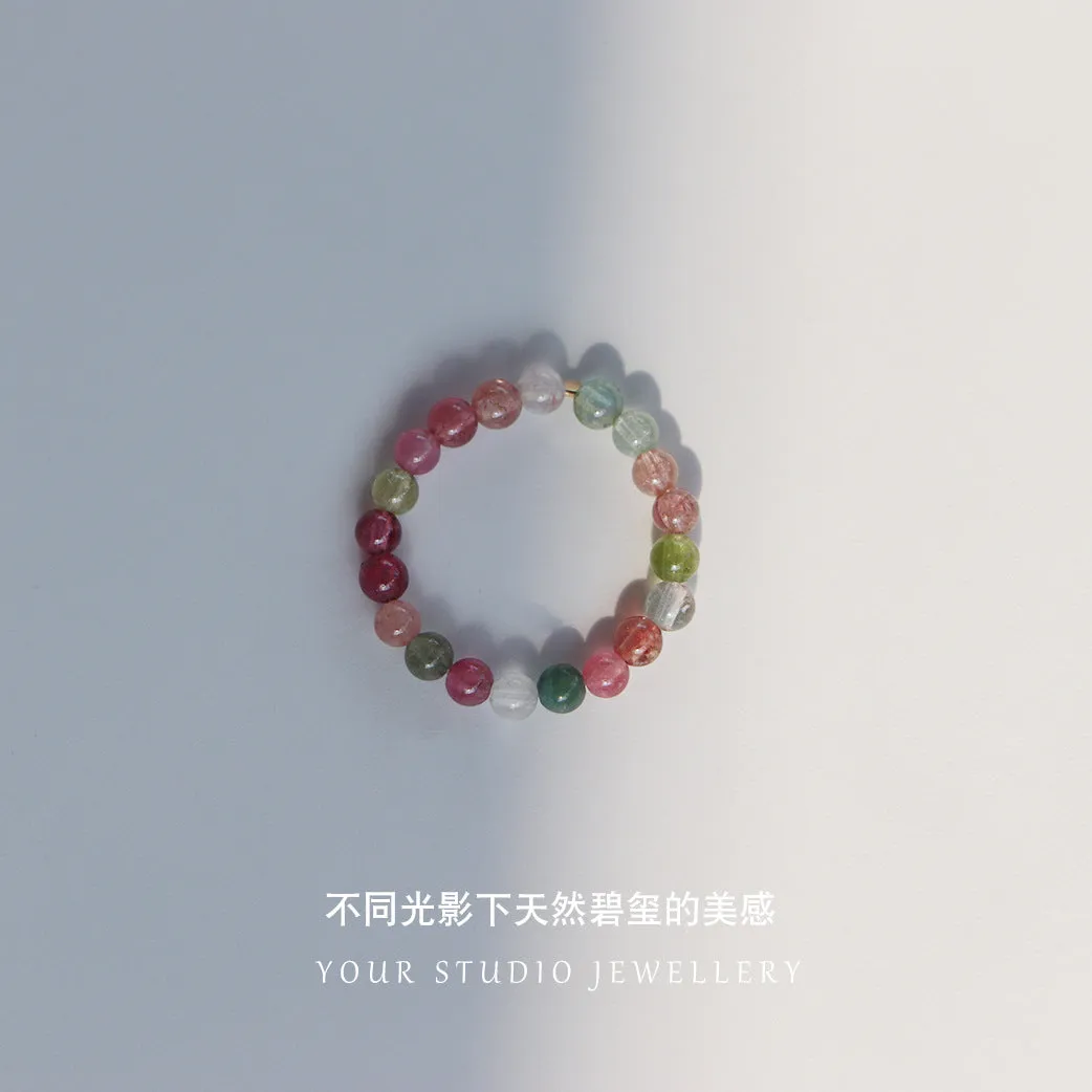 Fortune's Favor Sterling Silver Rainbow Tourmaline Ring for Good Luck
